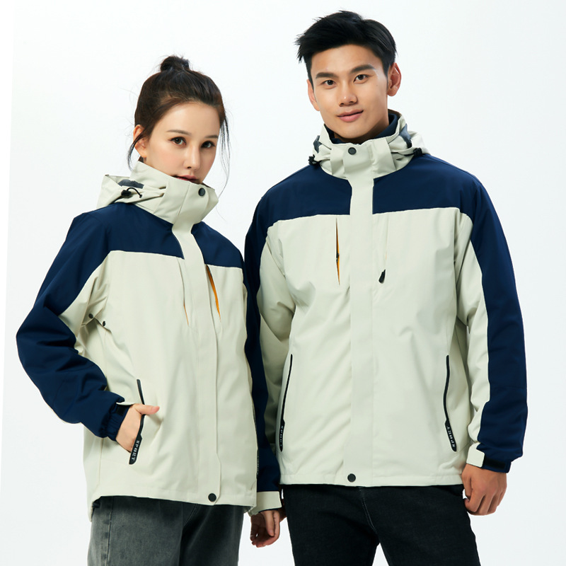 Outdoor Charge Clothes Men's Thickened Three-in-One Two-Piece Set